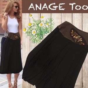🎉🎉HP 8/3/18🎉🎉ANAGE TOO Midi Boho Chic Skirt, 6